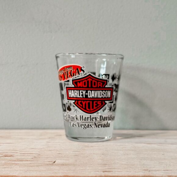 Harley Davidson Red Rock Las Vegas Shot Glass | Souvenir Collectible Barware - Picture 1 of 2